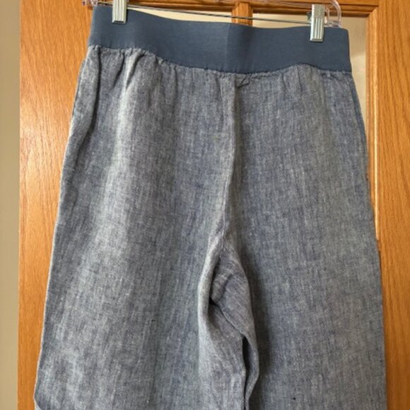 Lands End - Ladies Linen pants - elastic waist and side pockets, wide leg - Picture 3 of 3